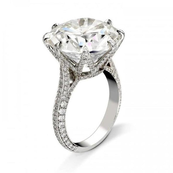 Solitaire 6.0ct 925 Sterling Silver Engagement Ring