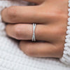 Dainty Pear Cut Interweave Band Sterling Silver Wedding Bridal Set