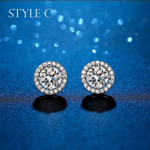 Moissanite Sterling Silver Earrings For Women