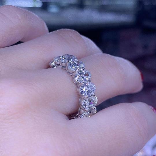 Dainty Eternity Oval Cut Sterling Silver Wedding Band