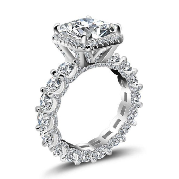 6.0ct Stunning Halo Radiant Cut Engagement Ring