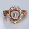 Vintage Hollow Design Emerald Cut Engagement Ring