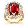 Sparkling Halo Ruby Cushion Cut Party & Engagement Ring