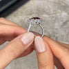 Sparkling Halo Ruby Cushion Cut Party & Engagement Ring