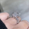 Radiant Cut Hidden Halo Eternity Engagement Ring