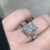 Radiant Cut Hidden Halo Eternity Engagement Ring