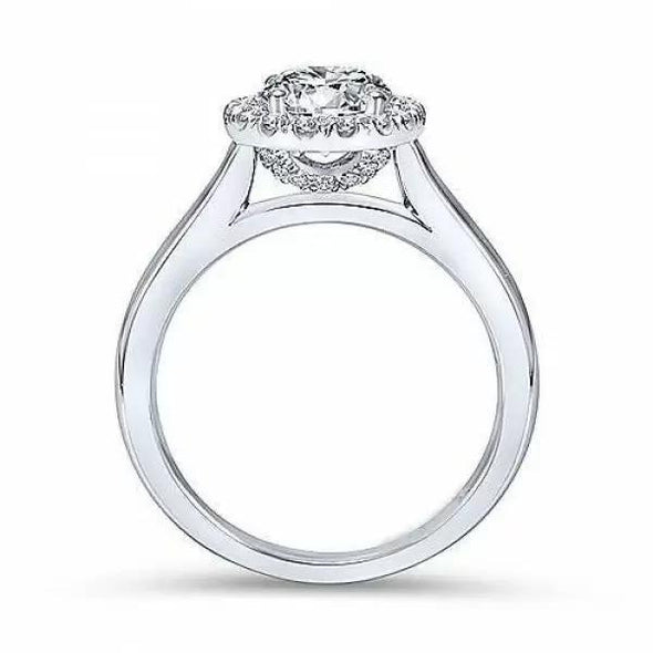 Round Cut Halo Bridal Set with Matching Band