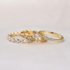 3Pcs Art Deco Golden Tone 3-Pieces Stackable Wedding Band Set