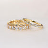 3Pcs Art Deco Golden Tone 3-Pieces Stackable Wedding Band Set