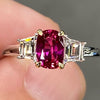 Ruby Cushion Cut Sterling Silver Engagement Ring