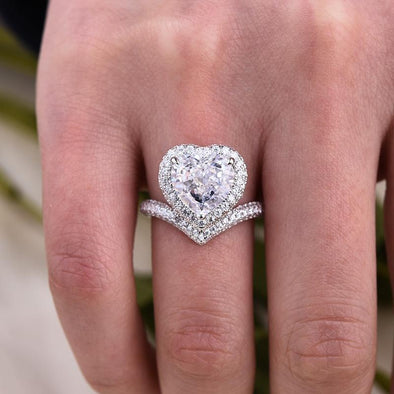 Unique Heart Cut Design Engagement Ring