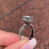 3.75ct Radiant Under Halo Sterling Silver Engagement Ring