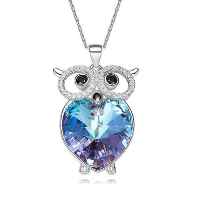 Owl Crystal Pendant Necklace