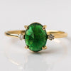 Vintage Oval Cut Emerald Green 2pcs Wedding Bridal Set