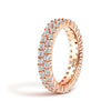 Double Rows Round Cut Eternity Wedding Band