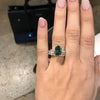 Exquisite Emerald Green Bridal Set In Sterling Silver