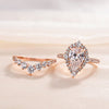 Sale | Rose Golden Tone Pear Cut 4.0 CT. Sterling Silver Bridal Set