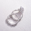 Oval Cut Sterling Silver Bridal Set With Twist Band