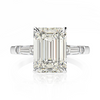 Classic Three Stone Emerald Cut Engagement Ring