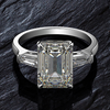 Classic Three Stone Emerald Cut Engagement Ring