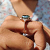 Vintage Paraiba Tourmaline Engagement Ring In Sterling Silver