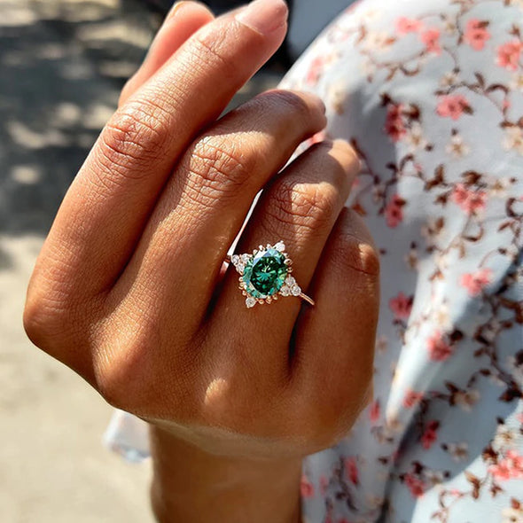 Vintage Paraiba Tourmaline Engagement Ring In Sterling Silver