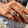 Vintage Paraiba Tourmaline Engagement Ring In Sterling Silver