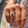 Vintage Paraiba Tourmaline Engagement Ring In Sterling Silver