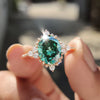 Vintage Paraiba Tourmaline Engagement Ring In Sterling Silver