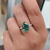 Luxury Pear Cut Paraiba Tourmaline Sterling Silver Engagement Ring