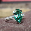 Luxury Pear Cut Paraiba Tourmaline Sterling Silver Engagement Ring