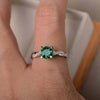 Emerald Green Sterling Silver Engagement Ring With Twist Band