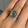 Vintage Cyan Blue Radiant Cut Halo Engagement Ring In Sterling Silver