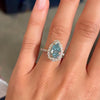 Vintage Pear Cut Cyan Blue Sterling Silver Engagement Ring In Rose Golden Tone