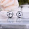 Classic Round Cut Stud Earrings In Sterling Silver