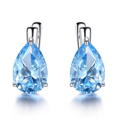 Drop Topaz Stud Earrings