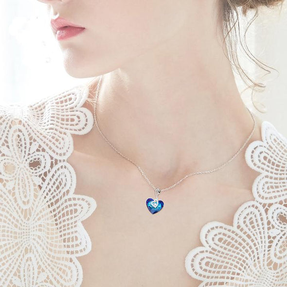 Swan Heart Shape Pendant Necklace