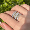 Stunning 6PCS Sterling Silver Wedding Band Set