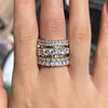 Stunning 5PCS Sterling Silver Wedding Band Set