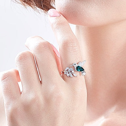 Beautiful Bird Adjustable Ring In Sterling Silver