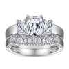 Radiant Cut Bridal Set in Sterling Silver