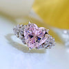 Exquisite 3 Prong Purple Heart Cut Engagement Ring In Sterling Silver