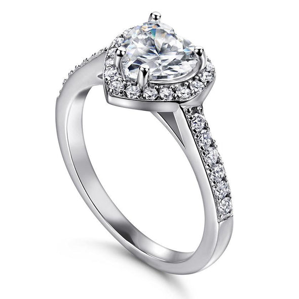 Heart Halo Engagement Ring