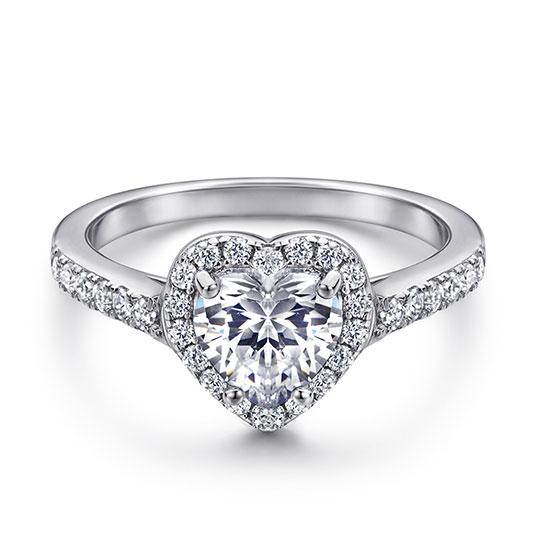 Heart Halo Engagement Ring