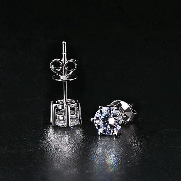 Moissanite Sterling Silver Earrings For Women