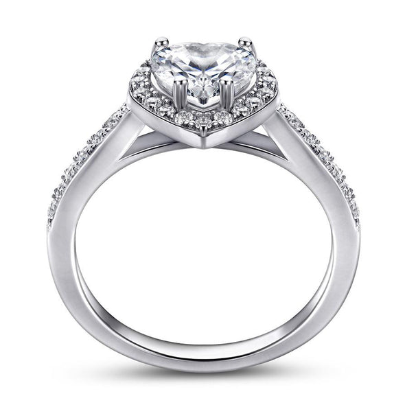 Heart Halo Engagement Ring