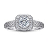 Round Cut Halo Engagement Ring