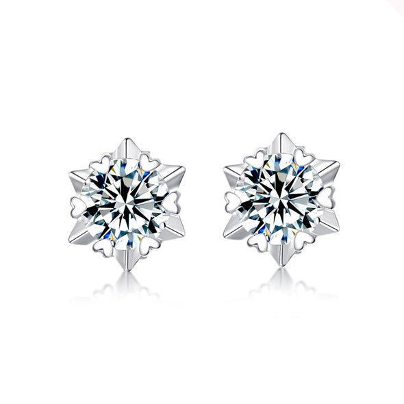 Exquisite Moissanite Stud Earrings In Sterling Silver