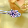 Exquisite 3 Prong Purple Heart Cut Engagement Ring In Sterling Silver