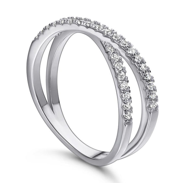 Half Eternity Interweave Stackable Ring